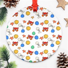 Crabs Pattern Round Ornament (two Sides)