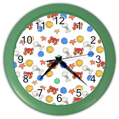 Crabs Pattern Color Wall Clock