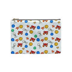 Crabs Pattern Cosmetic Bag (medium) by Valentinaart