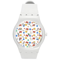 Crabs Pattern Round Plastic Sport Watch (m) by Valentinaart