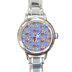 Crabs Pattern Round Italian Charm Watch by Valentinaart