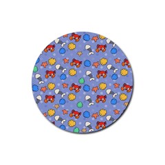 Crabs Pattern Rubber Coaster (round)  by Valentinaart