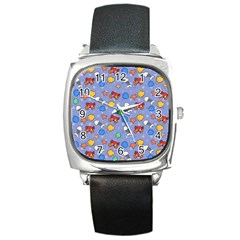 Crabs Pattern Square Metal Watch by Valentinaart