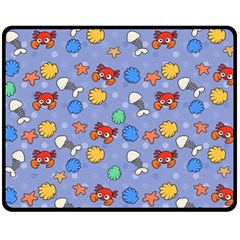 Crabs Pattern Fleece Blanket (medium)  by Valentinaart