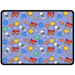 Crabs Pattern Double Sided Fleece Blanket (large)  by Valentinaart