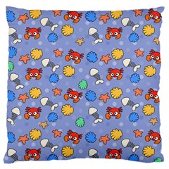 Crabs Pattern Large Flano Cushion Case (one Side)