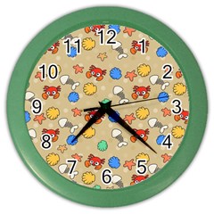 Crabs Pattern Color Wall Clock