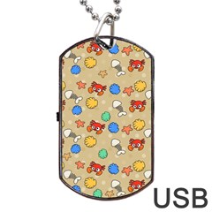 Crabs Pattern Dog Tag Usb Flash (one Side) by Valentinaart