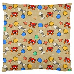 Crabs Pattern Large Flano Cushion Case (one Side)