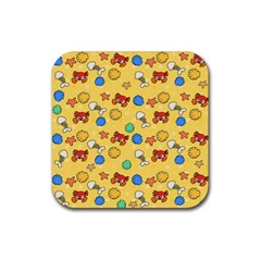 Crabs Pattern Rubber Coaster (square)  by Valentinaart