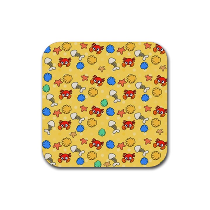 Crabs Pattern Rubber Coaster (Square) 