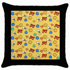 Crabs Pattern Throw Pillow Case (black) by Valentinaart