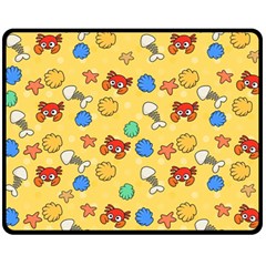 Crabs Pattern Fleece Blanket (medium)  by Valentinaart