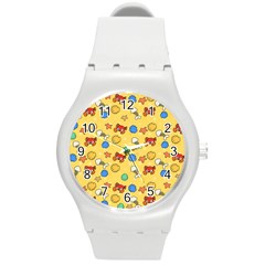 Crabs Pattern Round Plastic Sport Watch (m) by Valentinaart