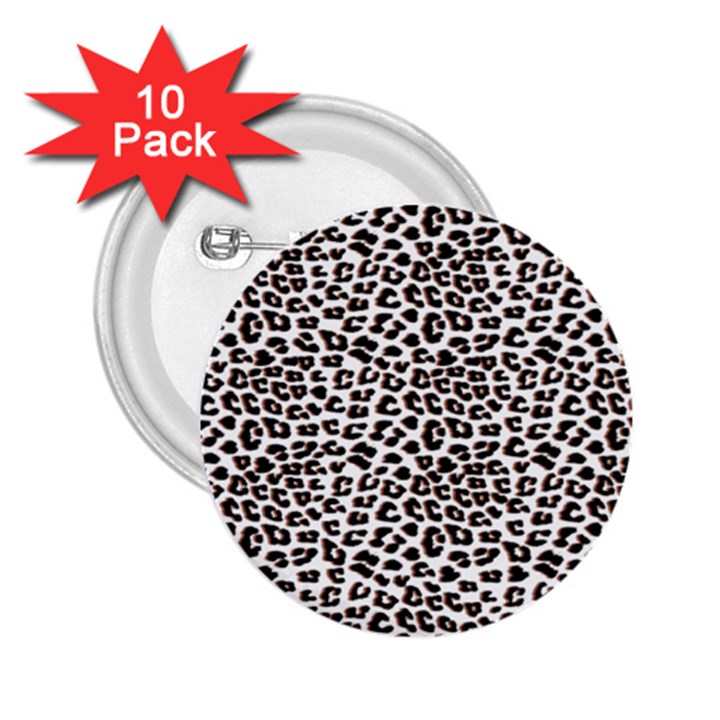 3d Leopard Print Black Brown 2.25  Buttons (10 pack) 