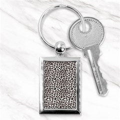 3d Leopard Print Black Brown Key Chain (rectangle) by LoolyElzayat