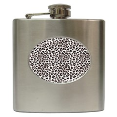 3d Leopard Print Black Brown Hip Flask (6 Oz) by LoolyElzayat