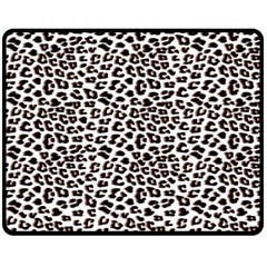 3d Leopard Print Black Brown Fleece Blanket (medium)  by LoolyElzayat