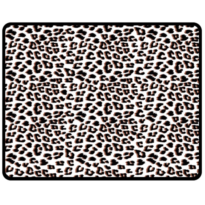 3d Leopard Print Black Brown Fleece Blanket (Medium) 