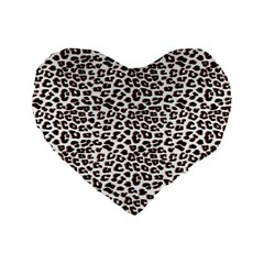 3d Leopard Print Black Brown Standard 16  Premium Heart Shape Cushions by LoolyElzayat