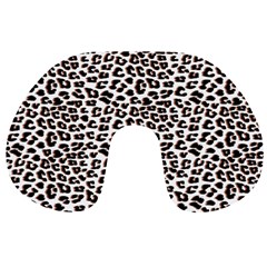 3d Leopard Print Black Brown Travel Neck Pillow by LoolyElzayat