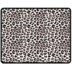 3d Leopard Print Black Brown Double Sided Fleece Blanket (medium) 