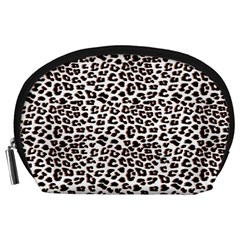 3d Leopard Print Black Brown  Accessory Pouch (large) by LoolyElzayat