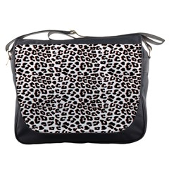 3d Leopard Print Black Brown White Messenger Bag by LoolyElzayat