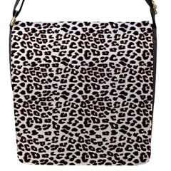 3d Leopard Print Black Brown White Flap Closure Messenger Bag (s) by LoolyElzayat