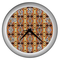 Nr-3 Colorful Wall Clock (silver) by ArtworkByPatrick