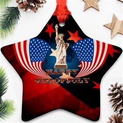 Happy 4th Of July Ornament (star) by FantasyWorld7