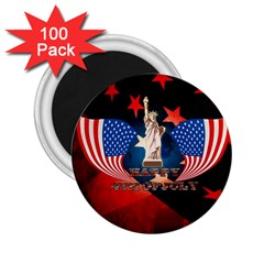 Happy 4th Of July 2 25  Magnets (100 Pack)  by FantasyWorld7