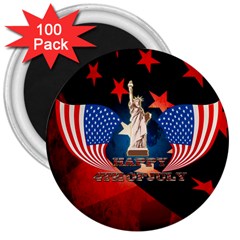 Happy 4th Of July 3  Magnets (100 Pack) by FantasyWorld7