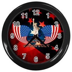 Happy 4th Of July Wall Clock (black) by FantasyWorld7