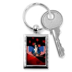 Happy 4th Of July Key Chain (rectangle) by FantasyWorld7