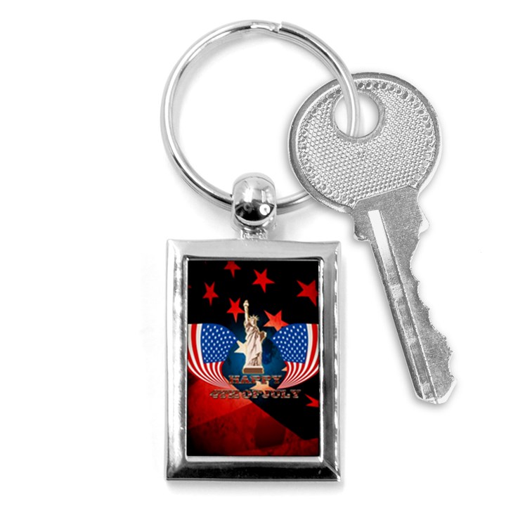 Happy 4th Of July Key Chain (Rectangle)