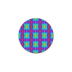 Groovy Green Orange Blue Yellow Square Pattern Golf Ball Marker (4 Pack) by BrightVibesDesign