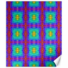 Groovy Green Orange Blue Yellow Square Pattern Canvas 20  X 24  by BrightVibesDesign