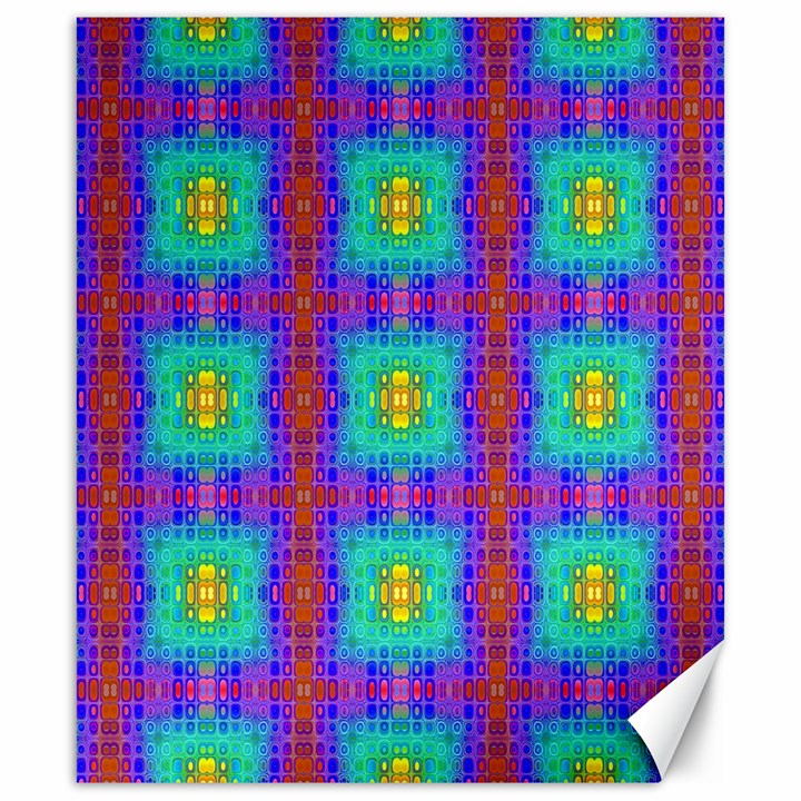 Groovy Green Orange Blue Yellow Square Pattern Canvas 20  x 24 