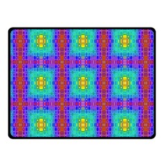 Groovy Green Orange Blue Yellow Square Pattern Fleece Blanket (small)