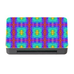 Groovy Green Orange Blue Yellow Square Pattern Memory Card Reader With Cf by BrightVibesDesign