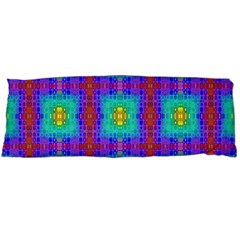 Groovy Green Orange Blue Yellow Square Pattern Body Pillow Case (dakimakura) by BrightVibesDesign