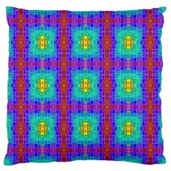 Groovy Green Orange Blue Yellow Square Pattern Large Cushion Case (one Side)