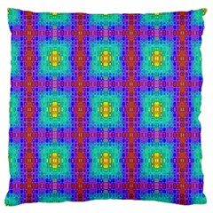 Groovy Green Orange Blue Yellow Square Pattern Standard Flano Cushion Case (one Side) by BrightVibesDesign