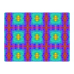 Groovy Green Orange Blue Yellow Square Pattern Double Sided Flano Blanket (mini)  by BrightVibesDesign