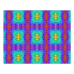 Groovy Green Orange Blue Yellow Square Pattern Double Sided Flano Blanket (large)  by BrightVibesDesign