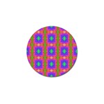 Groovy Purple Green Pink Square Pattern Golf Ball Marker (4 pack) Front