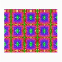 Groovy Purple Green Pink Square Pattern Small Glasses Cloth (2 Sides) by BrightVibesDesign