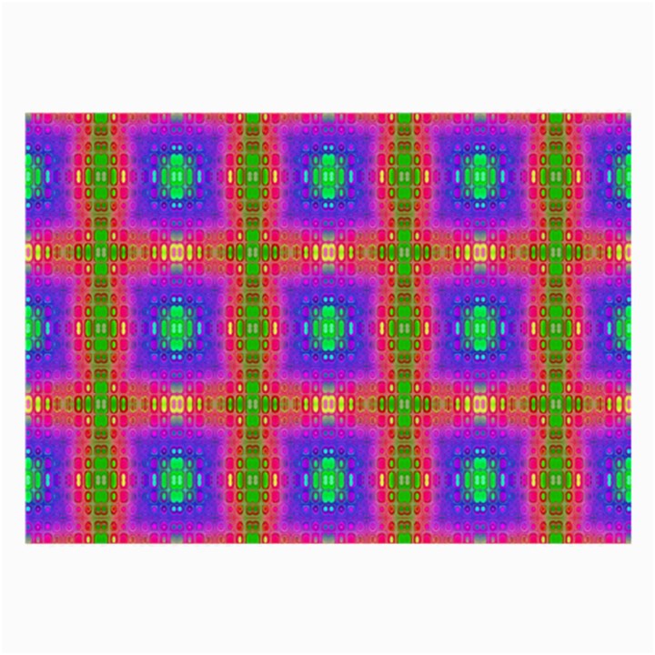 Groovy Purple Green Pink Square Pattern Large Glasses Cloth