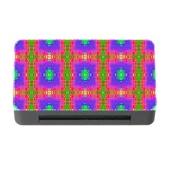 Groovy Purple Green Pink Square Pattern Memory Card Reader With Cf by BrightVibesDesign